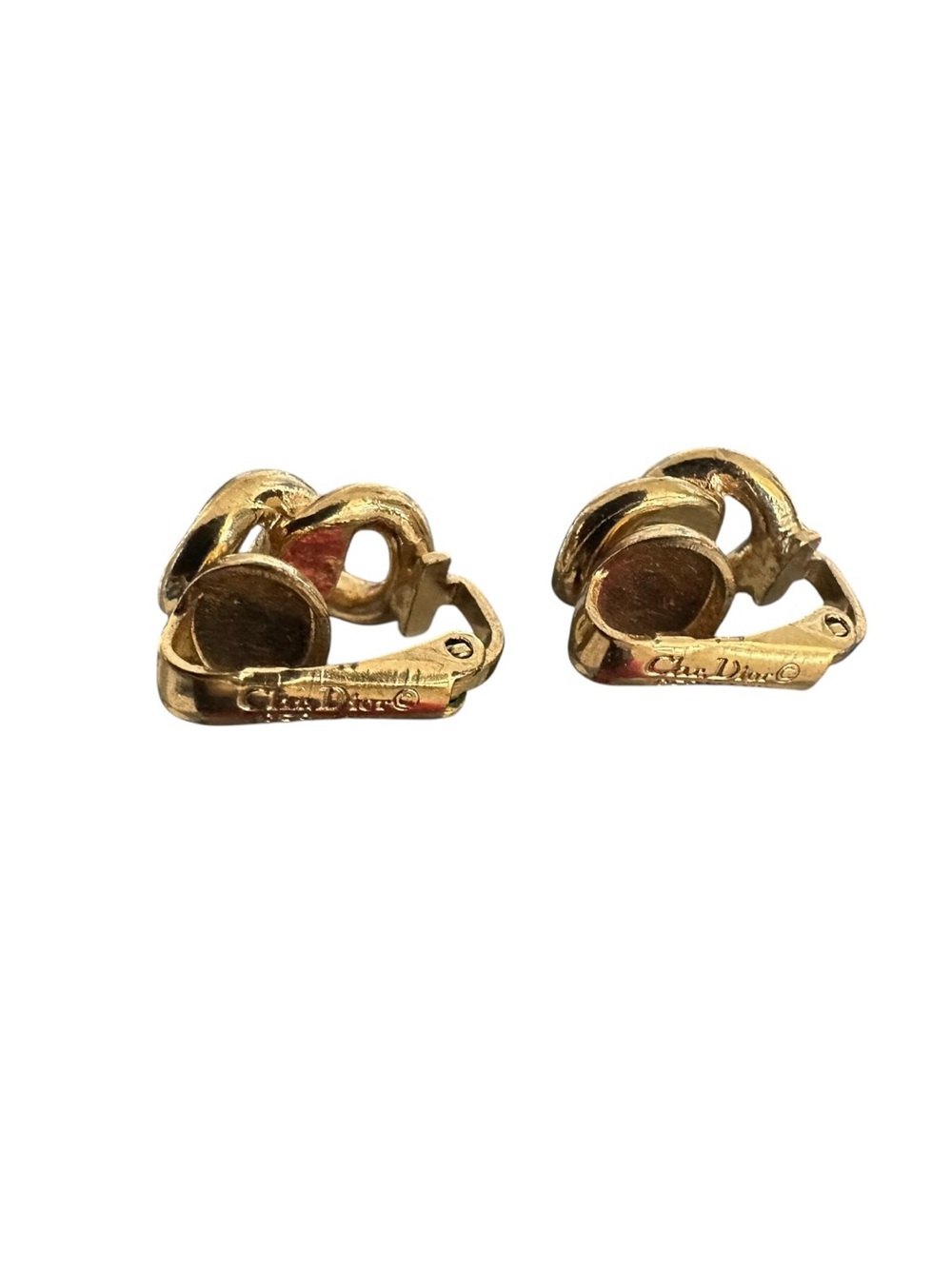 Vintage Christian Dior Gold Tone Love Knot Clip-On Earrings - Picture 9 of 9